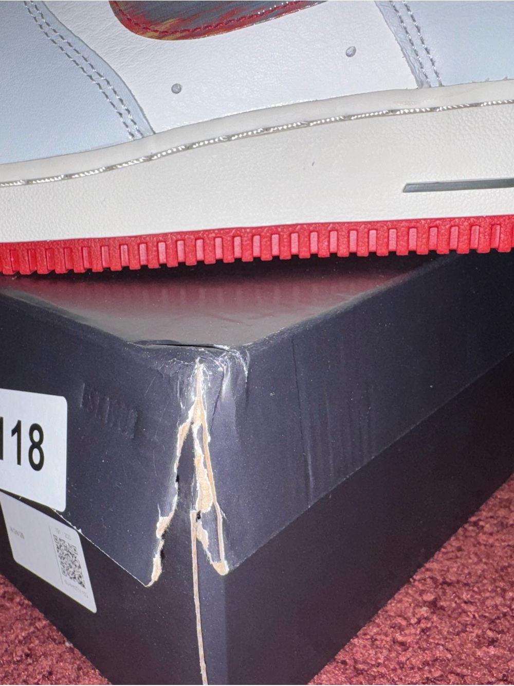 New Nike Air Force 1 ‘07 Phantom/Photon Dust Gym Red Size 9.5 Women, 8 Men - Picture 4 of 5